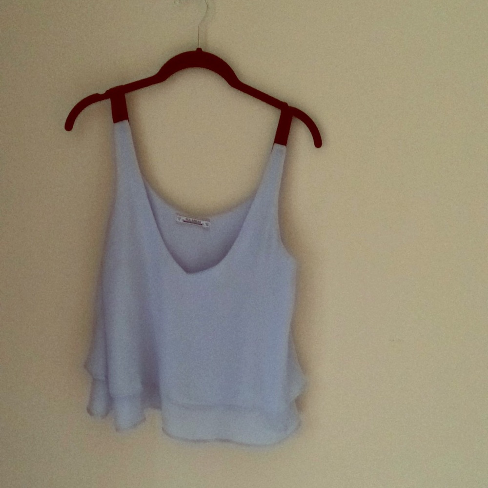 Light blue flowy top
